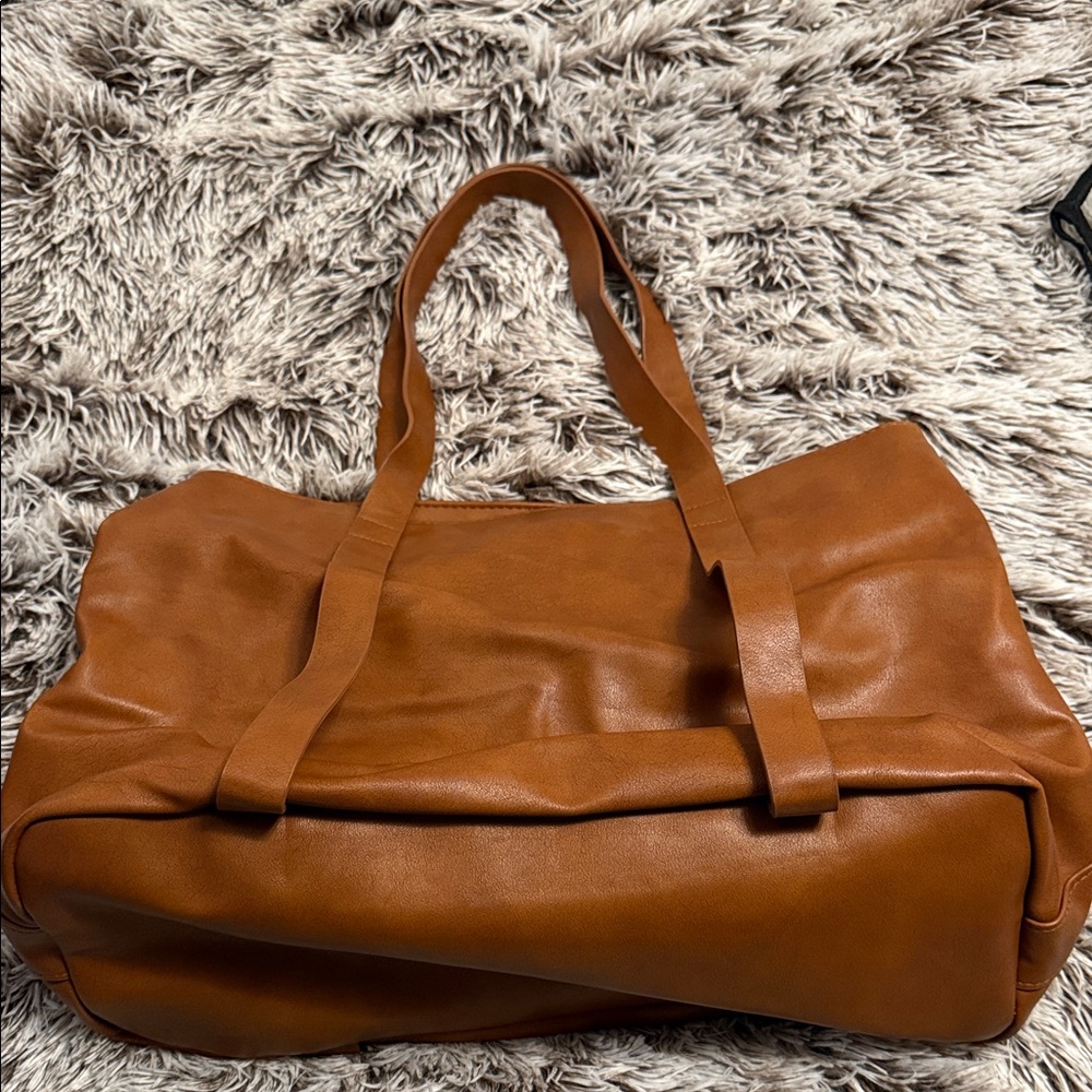 Universal Thread Tan Leather Laptop Tote Bag